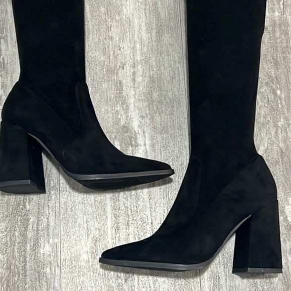 Steve Madden TAVA Black OTK Boots Over Knee Suede 6M NEW - Picture 11 of 15